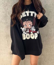 裏起毛BETTY BOOPBハートバックプリントプルオーバー