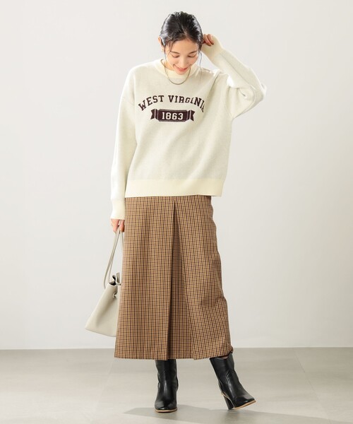 B:MING by BEAMS(ビーミングバイビームス)の「B:MING by BEAMS / ロゴ ジャカード ニット(ニット/セーター・レディース・ライトグレー/ネイビー/ホワイト系その他5・ONE SIZE)」の4枚目の写真