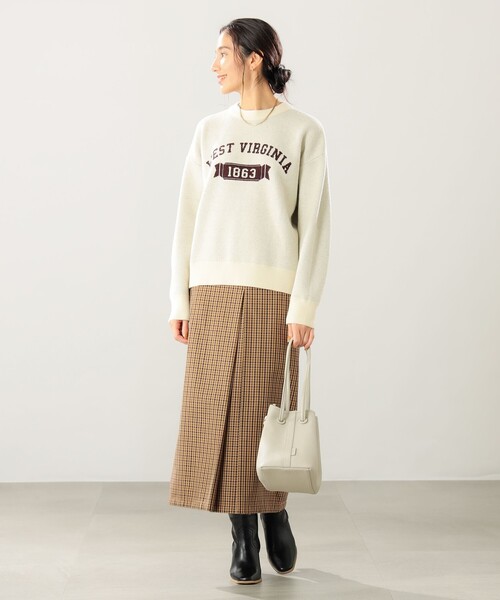 B:MING by BEAMS(ビーミングバイビームス)の「B:MING by BEAMS / ロゴ ジャカード ニット(ニット/セーター・レディース・ライトグレー/ネイビー/ホワイト系その他5・ONE SIZE)」の5枚目の写真