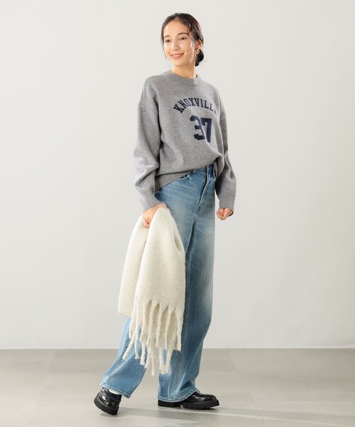 B:MING by BEAMS(ビーミングバイビームス)の「B:MING by BEAMS / ロゴ ジャカード ニット(ニット/セーター・レディース・ライトグレー/ネイビー/ホワイト系その他5・ONE SIZE)」の9枚目の写真