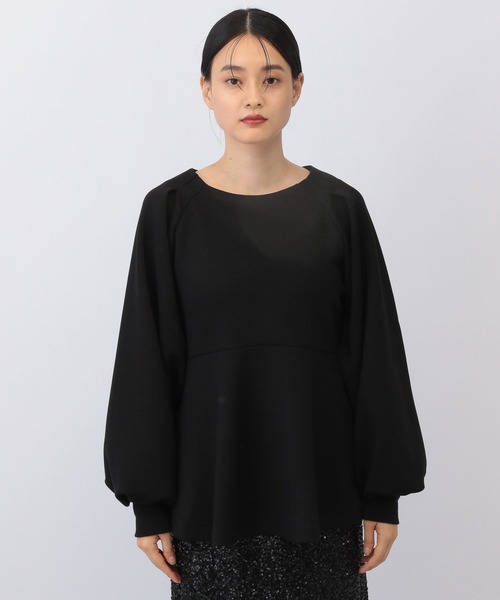 A part by（アパートバイ）の「ダンボールペプラムプルオーバー_長袖/（Tシャツ/カットソー・レディース・アイボリー/ブラック・FREE）」の12枚目の写真