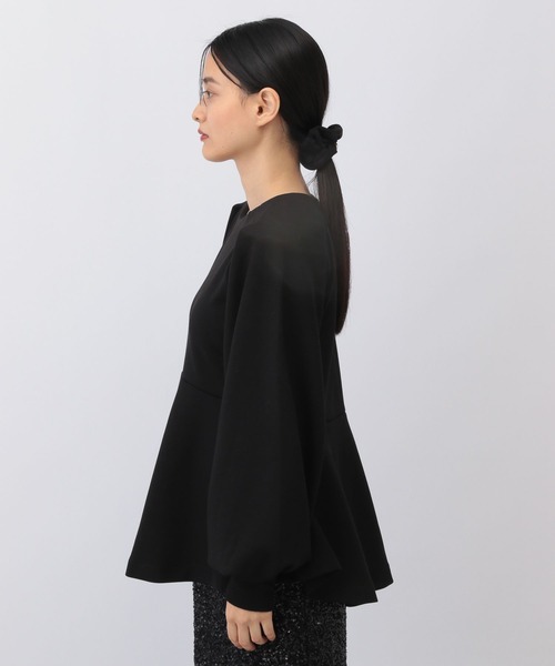 A part by（アパートバイ）の「ダンボールペプラムプルオーバー_長袖/（Tシャツ/カットソー・レディース・アイボリー/ブラック・FREE）」の13枚目の写真