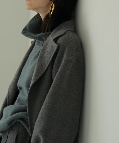 ETRE TOKYO（エトレトウキョウ）の「ダブルブレストリバーロングコート（チェスターコート・レディース・グレー/ベージュ・M/S）」の6枚目の写真