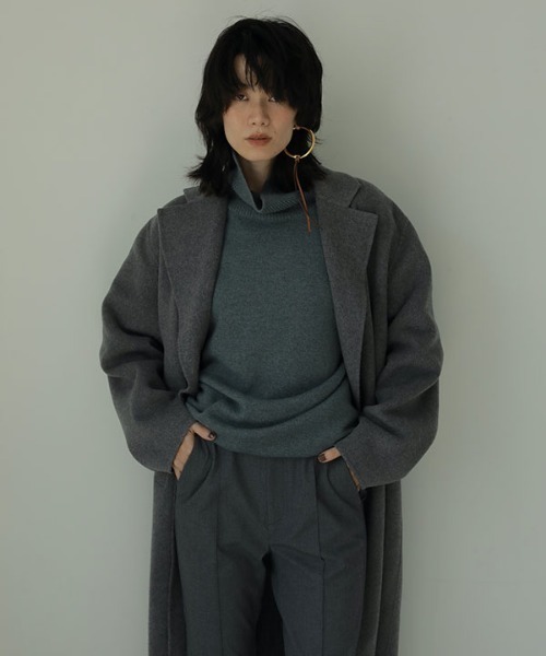 ETRE TOKYO（エトレトウキョウ）の「ダブルブレストリバーロングコート（チェスターコート・レディース・グレー/ベージュ・M/S）」の4枚目の写真