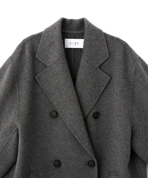 ETRE TOKYO（エトレトウキョウ）の「ダブルブレストリバーロングコート（チェスターコート・レディース・グレー/ベージュ・M/S）」の19枚目の写真