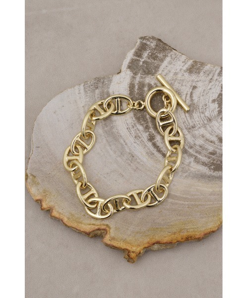 AZUL by moussy（アズールバイマウジー）の「ANCHOR CHAIN BRACELET（ブレスレット・メンズ・ゴールド/ブラック/シルバー・FREE）」の3枚目の写真