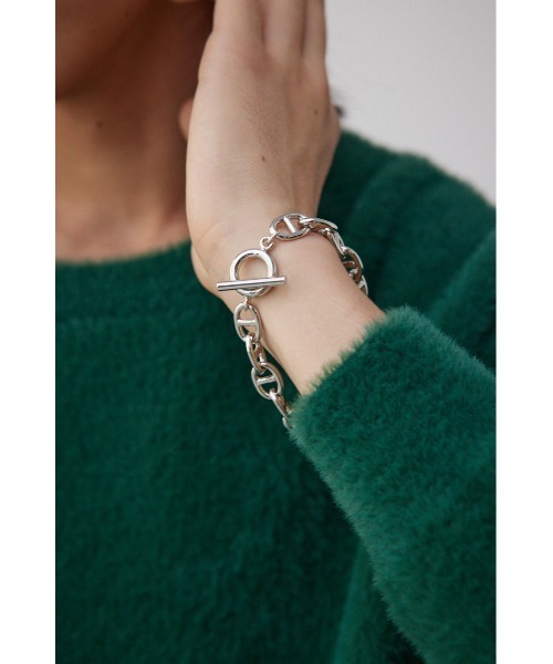 AZUL by moussy（アズールバイマウジー）の「ANCHOR CHAIN BRACELET（ブレスレット・メンズ・ゴールド/ブラック/シルバー・FREE）」の6枚目の写真