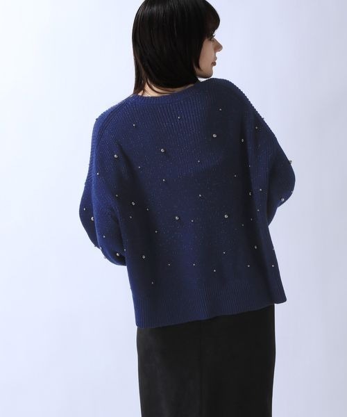 JEANASIS（ジーナシス）の「7Gメタルビジュープルオーバー/993956（ニット/セーター・レディース・ブラック/グレー系その他/ボルドー/ネイビー・FREE）」の19枚目の写真