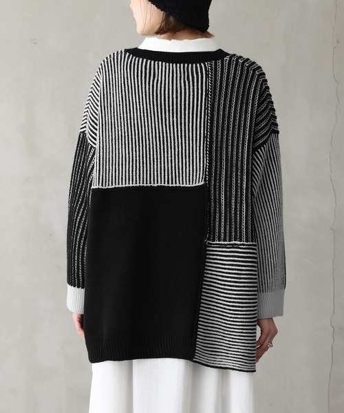 osharewalker（オシャレウォーカー）の「『2重臼ミックスニット』（ニット/セーター・レディース・ブラック/杢グレー・FREE）」の6枚目の写真