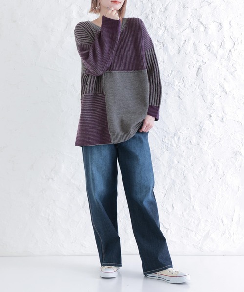 osharewalker（オシャレウォーカー）の「『2重臼ミックスニット』（ニット/セーター・レディース・ブラック/杢グレー・FREE）」の8枚目の写真