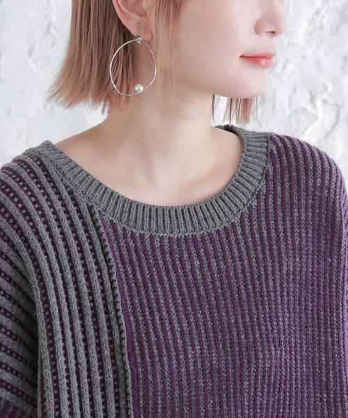 osharewalker（オシャレウォーカー）の「『2重臼ミックスニット』（ニット/セーター・レディース・ブラック/杢グレー・FREE）」の10枚目の写真