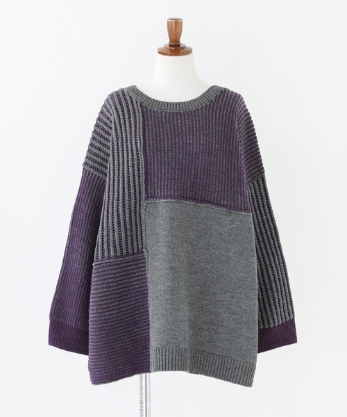 osharewalker（オシャレウォーカー）の「『2重臼ミックスニット』（ニット/セーター・レディース・ブラック/杢グレー・FREE）」の12枚目の写真