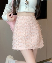 Mag.（マグ）の「【Lilamusant(リラミュゾン)】インパン裏地付きフリンジジャガードミニスカート　ツイード（スカート）」