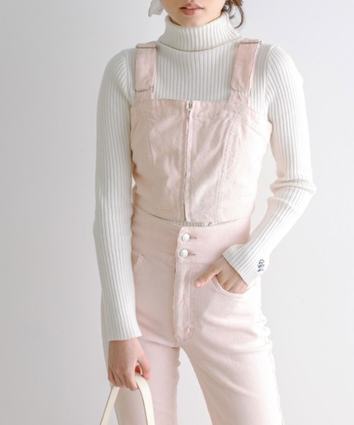 OLIVE des OLIVE（オリーブデオリーブ）の「マルチWAYセンターホックサロペット　1041090040（サロペット/オーバーオール・レディース・ケミカルウォッシュ/ピンク・FREE）」の5枚目の写真