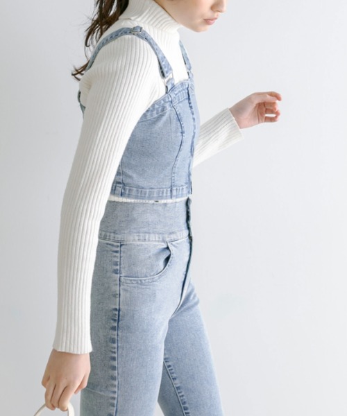 OLIVE des OLIVE（オリーブデオリーブ）の「マルチWAYセンターホックサロペット　1041090040（サロペット/オーバーオール・レディース・ケミカルウォッシュ/ピンク・FREE）」の3枚目の写真