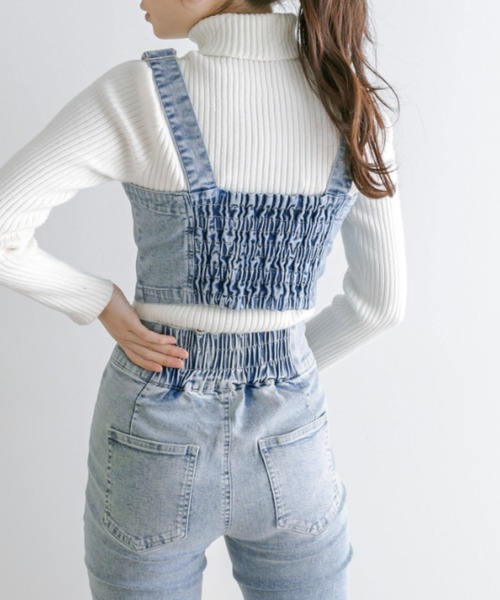 OLIVE des OLIVE（オリーブデオリーブ）の「マルチWAYセンターホックサロペット　1041090040（サロペット/オーバーオール・レディース・ケミカルウォッシュ/ピンク・FREE）」の11枚目の写真