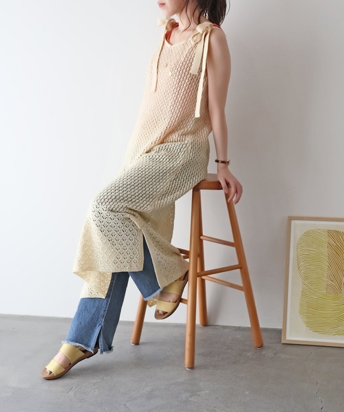 MODE KAORI（モードカオリ）の「ストラッププラットサンダル/35746（サンダル・レディース・イエロー/ベージュ系その他/ブラック・L/S/M/XL）」の16枚目の写真