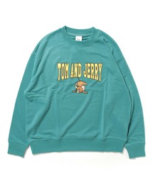 【公式】トムとジェリー 裏毛ワイドドロップ型クルートレーナー レディース
