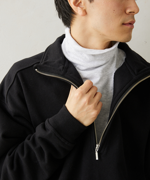 JOURNAL STANDARD relume（ジャーナルスタンダード　レリューム）の「【relume SPORTS WEAR】 ヘビーウェイトハーフジップスウェット（Tシャツ/カットソー・メンズ・ブラック/ライトグレー/アイボリー・LARGE/MEDIUM）」の5枚目の写真
