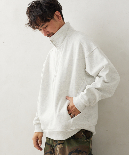 JOURNAL STANDARD relume（ジャーナルスタンダード　レリューム）の「【relume SPORTS WEAR】 ヘビーウェイトハーフジップスウェット（Tシャツ/カットソー・メンズ・ブラック/ライトグレー/アイボリー・LARGE/MEDIUM）」の11枚目の写真