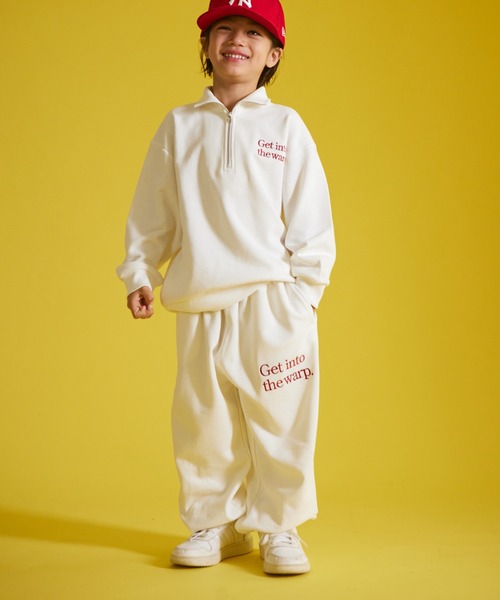 PAIRMANON STREET(ペアマノンストリート)の「【PAIRMANON STREET】 【SET UP着用可】 裏毛 胸刺繍 エンブロイダリー ハーフジップ 長袖 トレーナー(スウェット・キッズ・ホワイト/グレー/ネイビー/ブラック・120/110/100/90/130/140/150)」の5枚目の写真