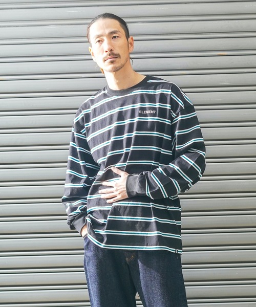 ELEMENT(エレメント)の「ELEMENT メンズ STRAIGHT LS ロンT/エレメント長袖ボーダーロンT(Tシャツ/カットソー・メンズ・ホワイト/ブラック/グレー/グリーン・X-LARGE/LARGE/MEDIUM)」の10枚目の写真
