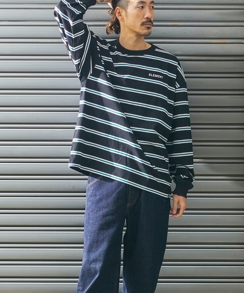 ELEMENT(エレメント)の「ELEMENT メンズ STRAIGHT LS ロンT/エレメント長袖ボーダーロンT(Tシャツ/カットソー・メンズ・ホワイト/ブラック/グレー/グリーン・X-LARGE/LARGE/MEDIUM)」の11枚目の写真