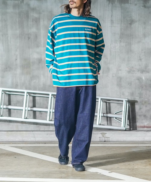 ELEMENT(エレメント)の「ELEMENT メンズ STRAIGHT LS ロンT/エレメント長袖ボーダーロンT(Tシャツ/カットソー・メンズ・ホワイト/ブラック/グレー/グリーン・X-LARGE/LARGE/MEDIUM)」の18枚目の写真