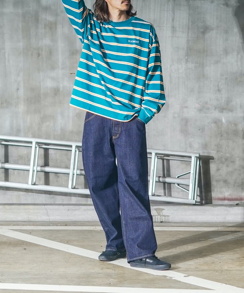 ELEMENT(エレメント)の「ELEMENT メンズ STRAIGHT LS ロンT/エレメント長袖ボーダーロンT(Tシャツ/カットソー・メンズ・ホワイト/ブラック/グレー/グリーン・X-LARGE/LARGE/MEDIUM)」の19枚目の写真