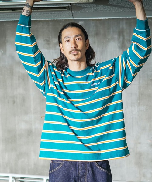 ELEMENT(エレメント)の「ELEMENT メンズ STRAIGHT LS ロンT/エレメント長袖ボーダーロンT(Tシャツ/カットソー・メンズ・ホワイト/ブラック/グレー/グリーン・X-LARGE/LARGE/MEDIUM)」の20枚目の写真