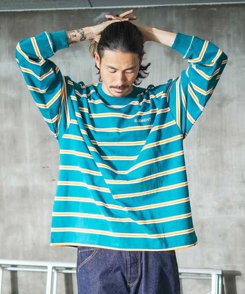ELEMENT(エレメント)の「ELEMENT メンズ STRAIGHT LS ロンT/エレメント長袖ボーダーロンT(Tシャツ/カットソー・メンズ・ホワイト/ブラック/グレー/グリーン・X-LARGE/LARGE/MEDIUM)」の21枚目の写真