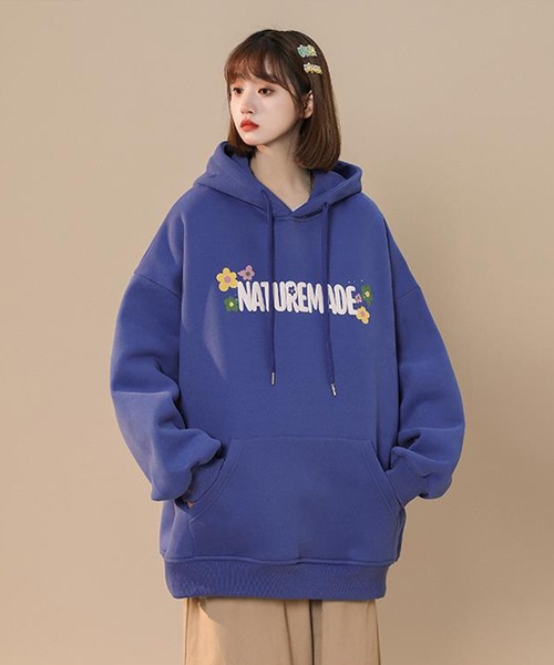 SHEPP(シープ)の「フラワーロゴ オーバーサイズパーカー(パーカー・レディース・アイボリー/ブルー/ブラック・XL/XXX-LARGE/M)」の13枚目の写真