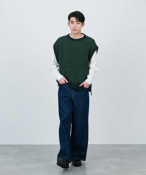 JUNRED（ジュンレッド）の「ツイードベスト（ベスト・メンズ・チャコールグレー/オリーブ/グリーン・S/M/L）」の22枚目の写真