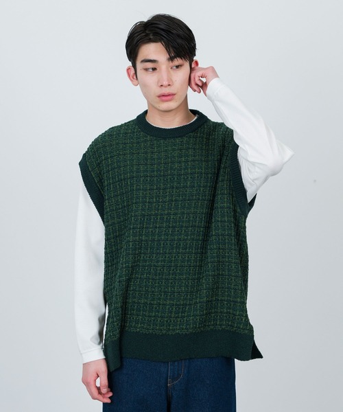 JUNRED（ジュンレッド）の「ツイードベスト（ベスト・メンズ・チャコールグレー/オリーブ/グリーン・S/M/L）」の14枚目の写真