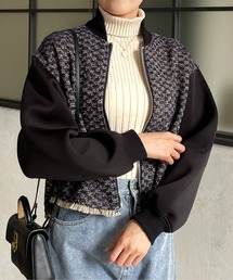 Thevon（ゼボン）の「ラメツイードダンボールニットブルゾン（ブルゾン・レディース）」