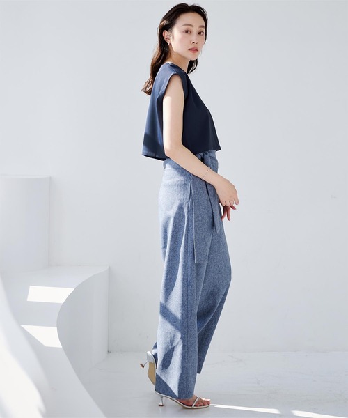 UR'S（ユアーズ）の「クロップドトップス×キャミソールワンピースセットアップ（セットアップ・レディース・ネイビー/アイボリー・S/L/M）」の8枚目の写真