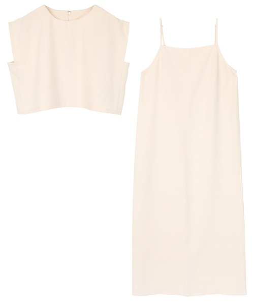 UR'S（ユアーズ）の「クロップドトップス×キャミソールワンピースセットアップ（セットアップ・レディース・ネイビー/アイボリー・S/L/M）」の11枚目の写真