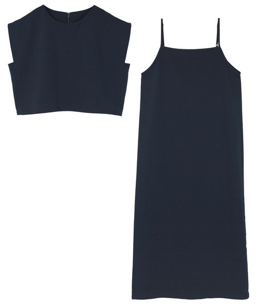 UR'S（ユアーズ）の「クロップドトップス×キャミソールワンピースセットアップ（セットアップ・レディース・ネイビー/アイボリー・S/L/M）」の12枚目の写真