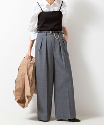 ウォッシャブルハイスペックトロピカルウール2タックワイドパンツ