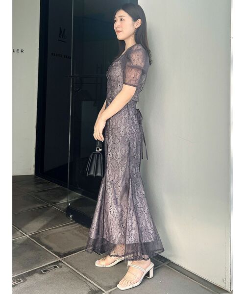 MERCURYDUO(マーキュリーデュオ)の「レースコルセットマーメイドSK【セットアップ着用可】(スカート・レディース・パープル/オフホワイト/ベージュ・X-SMALL/MEDIUM/SMALL)」の12枚目の写真