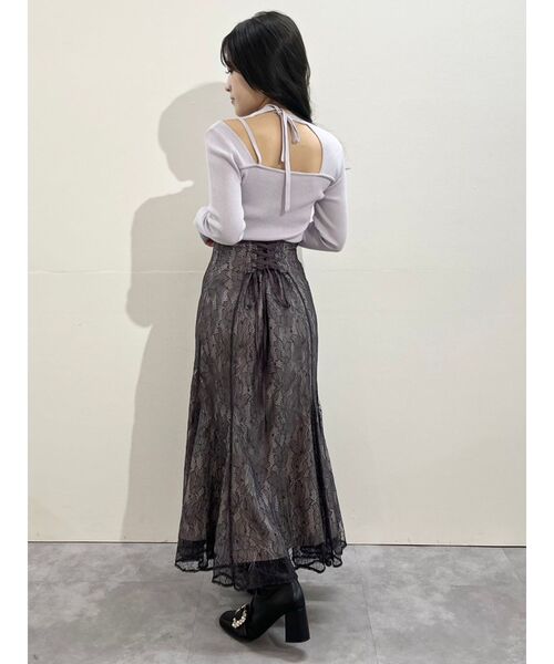 MERCURYDUO(マーキュリーデュオ)の「レースコルセットマーメイドSK【セットアップ着用可】(スカート・レディース・パープル/オフホワイト/ベージュ・X-SMALL/MEDIUM/SMALL)」の14枚目の写真