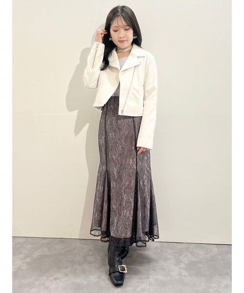 MERCURYDUO(マーキュリーデュオ)の「レースコルセットマーメイドSK【セットアップ着用可】(スカート・レディース・パープル/オフホワイト/ベージュ・X-SMALL/MEDIUM/SMALL)」の18枚目の写真