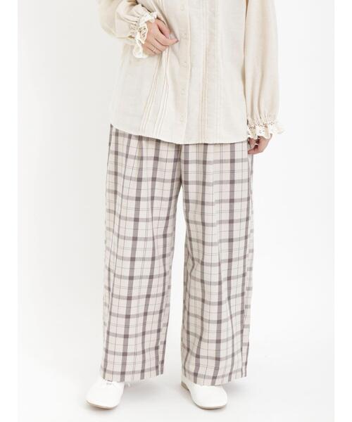 Samansa Mos2（サマンサ モスモス）の「タックゆるストレートパンツ（その他パンツ・レディース・ベージュ/グリーン/ブラック/グレー・F）」の5枚目の写真