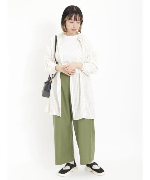 Samansa Mos2（サマンサ モスモス）の「タックゆるストレートパンツ（その他パンツ・レディース・ベージュ/グリーン/ブラック/グレー・F）」の12枚目の写真