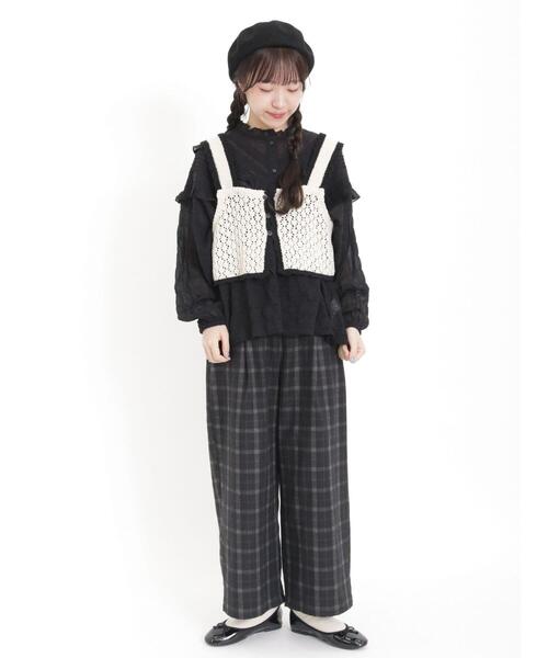 Samansa Mos2（サマンサ モスモス）の「タックゆるストレートパンツ（その他パンツ・レディース・ベージュ/グリーン/ブラック/グレー・F）」の14枚目の写真