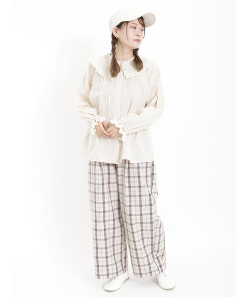 Samansa Mos2（サマンサ モスモス）の「タックゆるストレートパンツ（その他パンツ・レディース・ベージュ/グリーン/ブラック/グレー・F）」の9枚目の写真