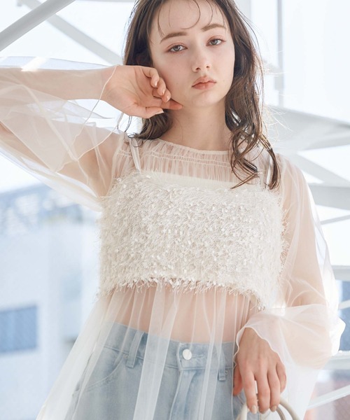 archives(アルシーヴ)の「フェザービスチェ(ベスト・レディース・グレー/アイボリー/ピンクベージュ/オフホワイト・MEDIUM)」の3枚目の写真