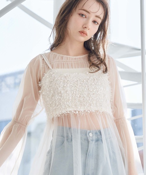 archives(アルシーヴ)の「フェザービスチェ(ベスト・レディース・グレー/アイボリー/ピンクベージュ/オフホワイト・MEDIUM)」の5枚目の写真