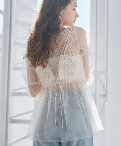 archives(アルシーヴ)の「フェザービスチェ(ベスト・レディース・グレー/アイボリー/ピンクベージュ/オフホワイト・MEDIUM)」の8枚目の写真