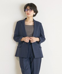 【洗えるセットアップ】シャドーブロックチェック柄ジャケット